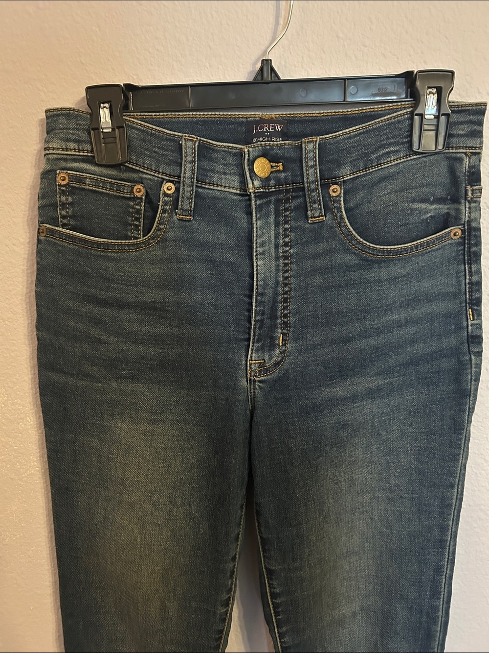 J. Crew Women 10” High Rise Skinny Dark Wash Denim Jeans Size 27 - Picture 2 of 7